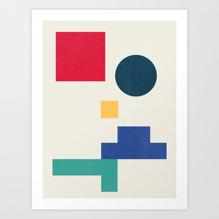 Abstract Geometric Color Block Art Print