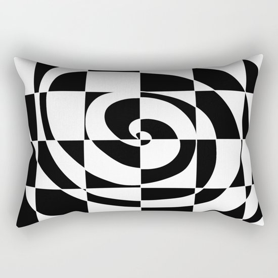 Black And White Swirl Rectangular Pillow