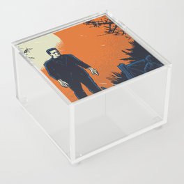 Frankenstein under the moon - orange Acrylic Box