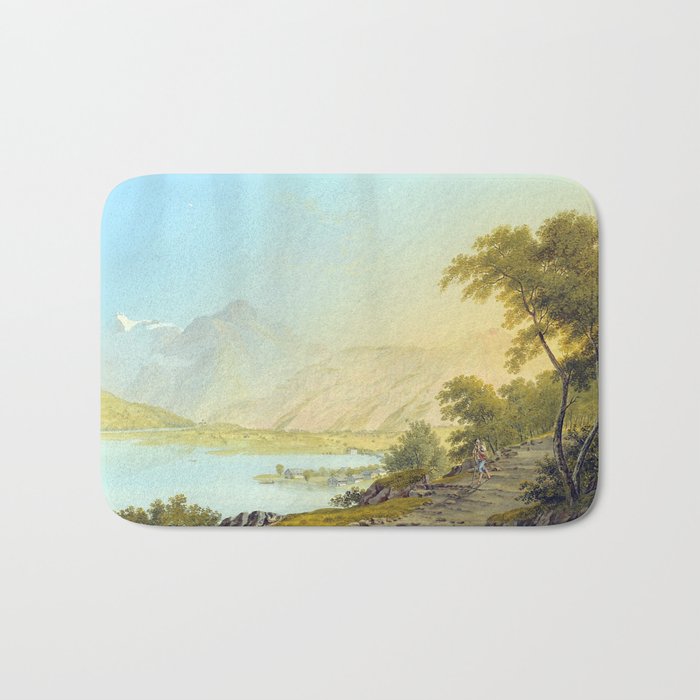 Johann Heinrich Bleuler Aussicht von Wesen gegen Nasels am Wallenstattersee Bath Mat