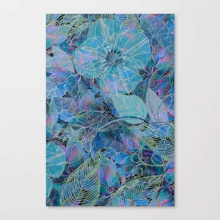 Blue-blue and Some Pink Blob Canvas Print