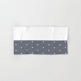 White Polka Dots Lace Horizontal Split on Dark Gray Hand & Bath Towel
