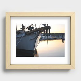 Tall Ship Sunset Recessed Framed Print