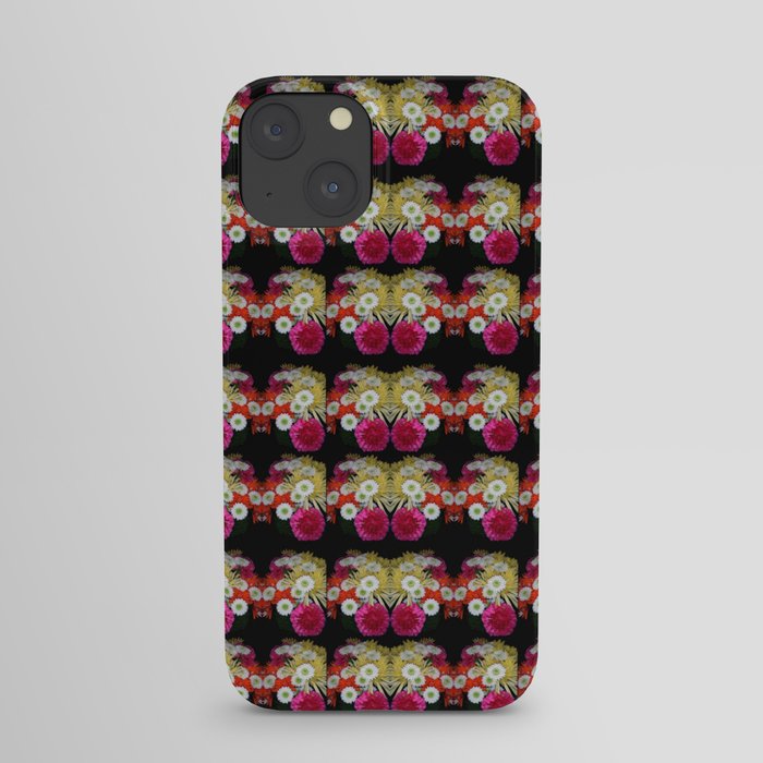 Beautiful Floral Arrangement Pattern on Black iPhone Case