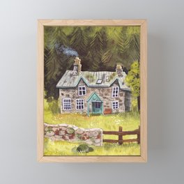 A cabin Framed Mini Art Print