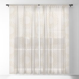 Minimalist Sunray Pattern XIV Natural Neutral Sheer Curtain
