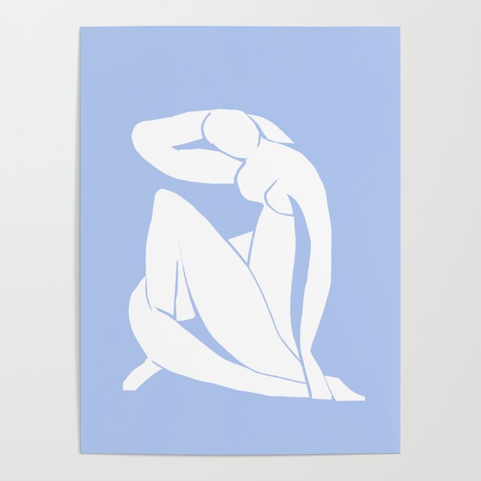 nude cut out / light blue Poster