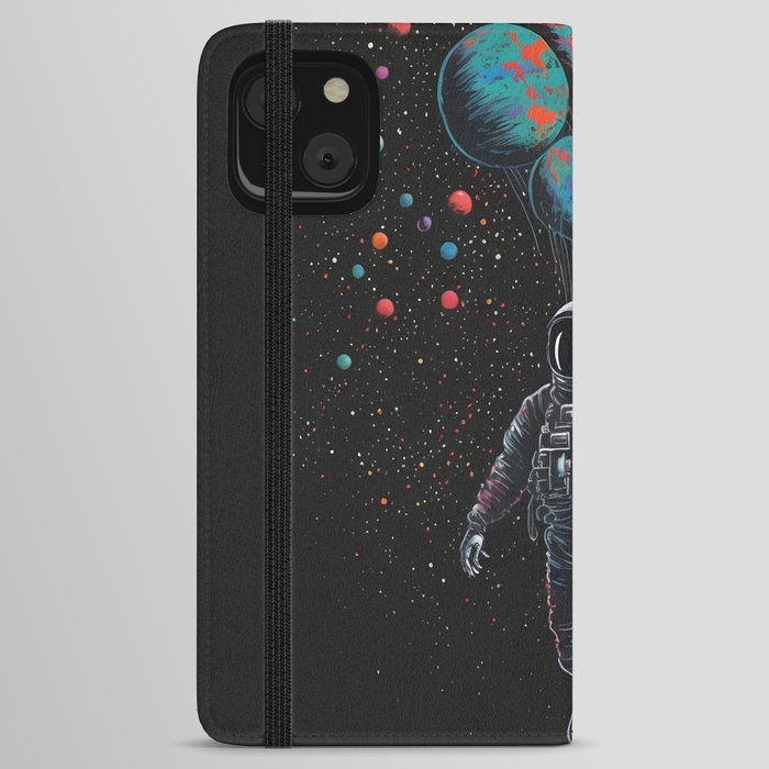 Astronaut floating through Space iPhone Wallet Case