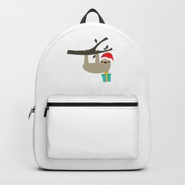 Santa Hat Christmas Gift Sloth Holiday Gift Backpack | Sleigh, Reindeer, Holiday, Gift, Ornament, Christmas, Graphicdesign, Candycane, Hohoho, Gingerbreadman 