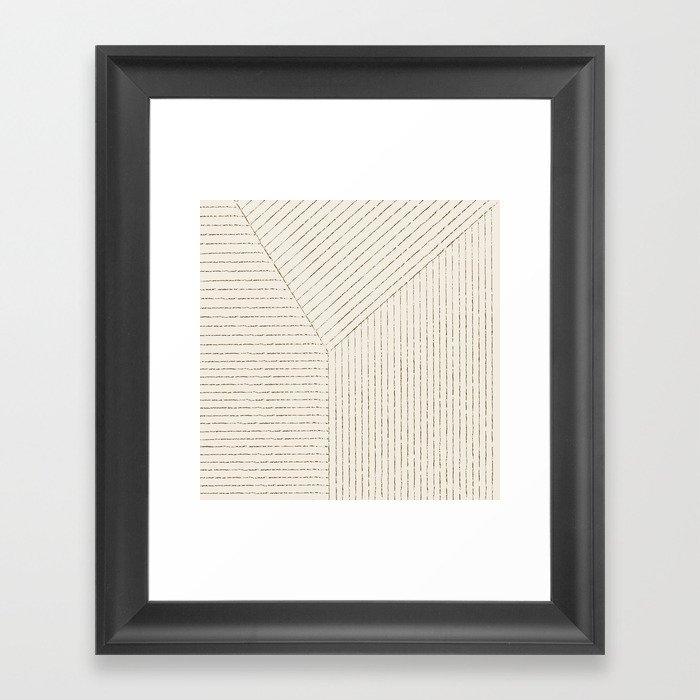 Lines (Cream & Chocolate) Framed Art Print