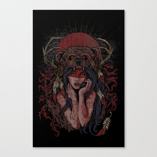 Tattooed Bear Canvas Print