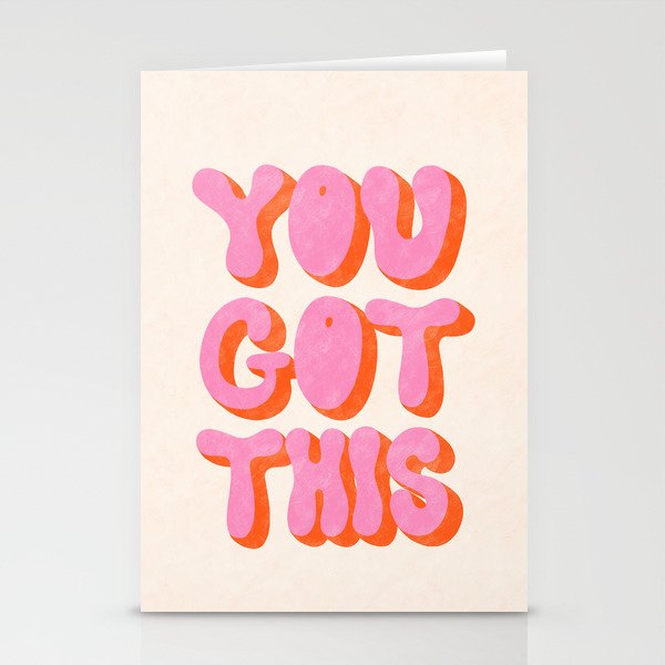You Got This - Pink & Red Stationery Cards