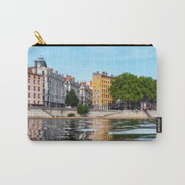 Croix Rousse district and Lyon city architecture in France Carry-All Pouch | Street, Building, Vieuxlyon, River, European, Hdr, Water, Summer, France, Cityscape 