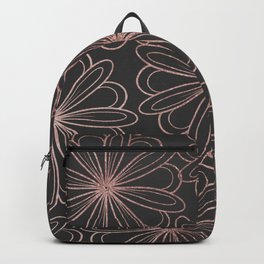 Girly gray blush pink rose gold floral Backpack