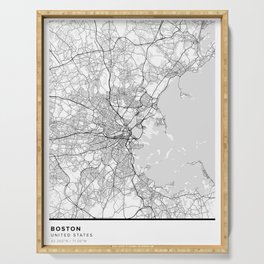 Boston Simple Map Serving Tray