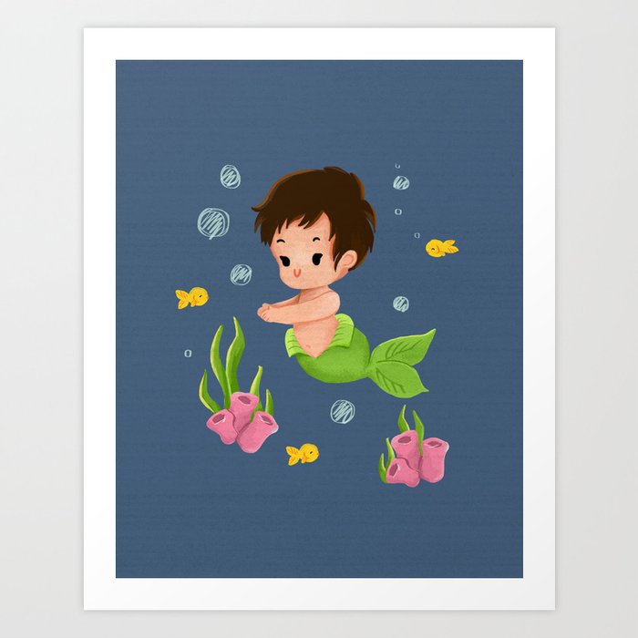 Baby Mermaid Art Print