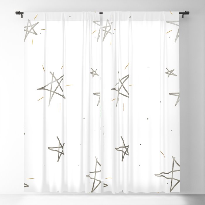 White Stars Blackout Curtain