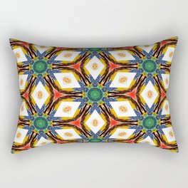 Jewel tones Watercolors Geometric Kaleidoscope Rectangular Pillow