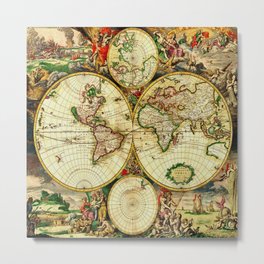 Ancient World Map 1689 Metal Print