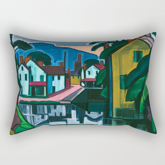 Old Canal Port, 1914 by Oscar Bluemner Rectangular Pillow