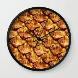 3d abstract snake skin, reptile scale Wall Clock