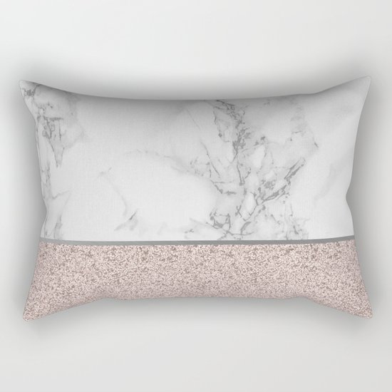 Marble + Glitter #2 Rectangular Pillow