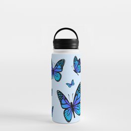 Butterfly Blues | Blue Morpho Butterflies Collage Water Bottle