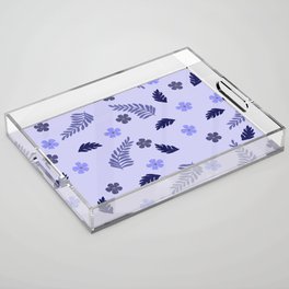 Very peri Blue Flower pattern Design Acrylic Tray