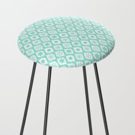 Seafoam Retro Christmas Pattern Counter Stool