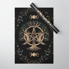 Tree of Life Pentagram Moon Ornament Wrapping Paper