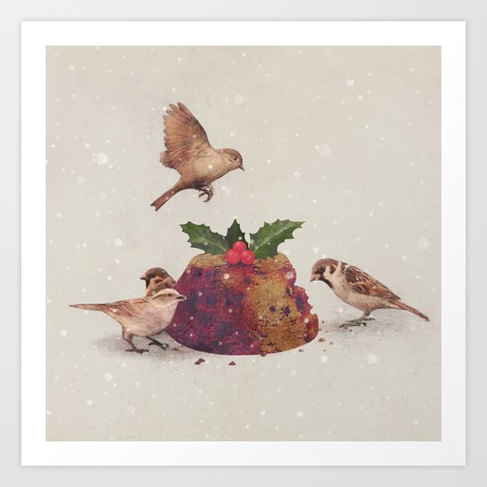 Christmas Pudding Raid Art Print