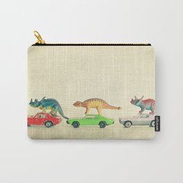 Dinosaurs Ride Cars Carry-All Pouch | Animal, Dinosaurs, Nurseryart, Photo, Cars, Curated, Kids, Cassiabeck, Color, Vintage 