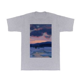 Clarence Gagnon - Crépuscule d'hiver - Winter Twilight, Baie St. Paul - Canadian Oil Painting T Shirt