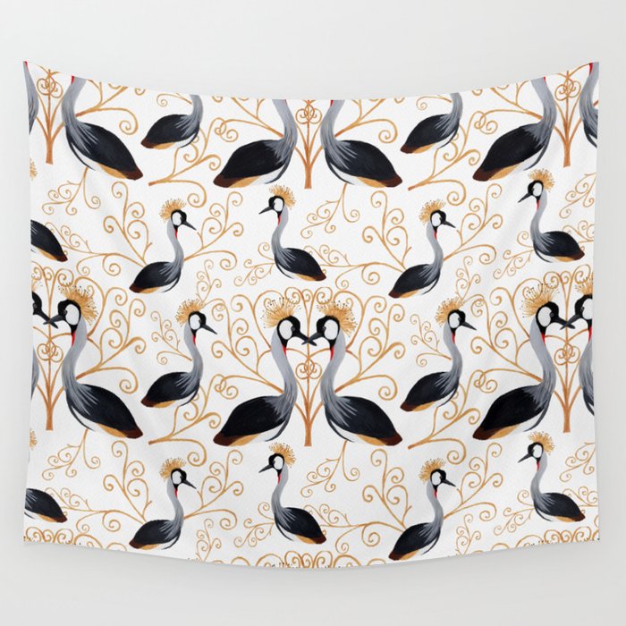 Crested Cranes Wall Tapestry
