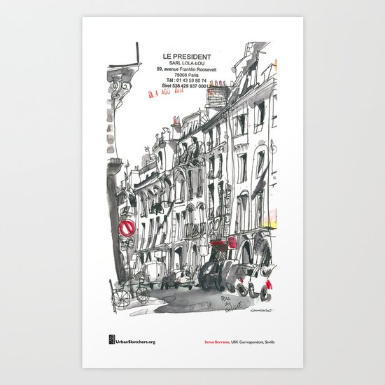 Inma Serrano, "Rue du Colisée, Paris" Art Print