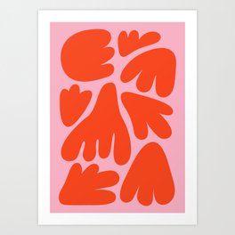 Flower Tops in Orange and Pink Art Print