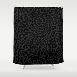 Goth Black Leopard Animal Print Shower Curtain