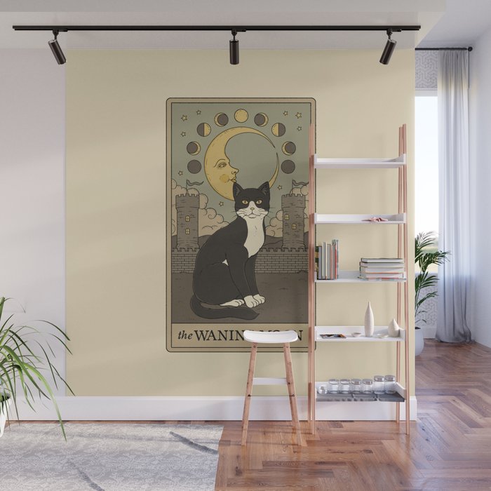 The Waning Moon Cat Wall Mural