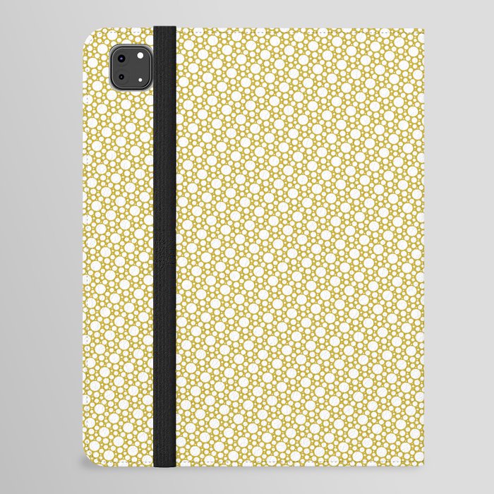 Polka Dot Pattern Vintage White Dots On Pastel Gold Retro Aesthetic iPad Folio Case