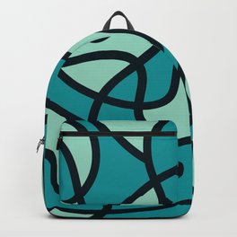 Messy Scribble Texture Background - Viridian Green and Pearl Aqua Backpack