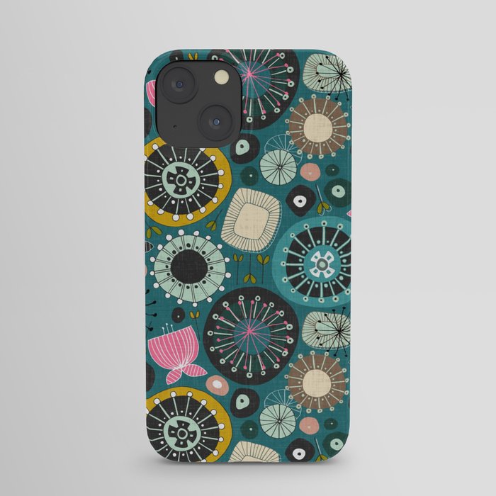 blooms teal iPhone Case