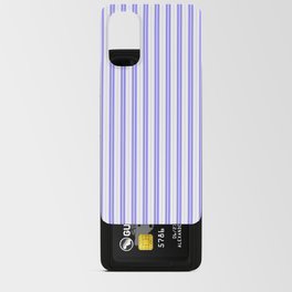 Royal Blue and White Narrow Vertical Vintage Provincial French Chateau Ticking Stripe Android Card Case