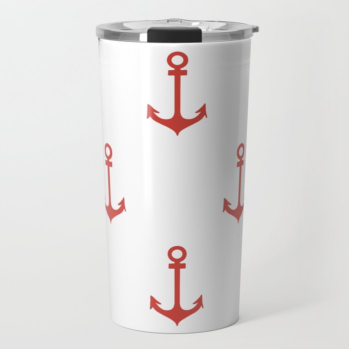 Anchors Away Red  Travel Mug
