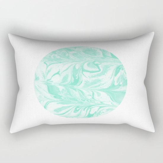 Ryota - spilled ink abstract marble circle trendy must have gift for dorm college student life paint Rectangular Pillow