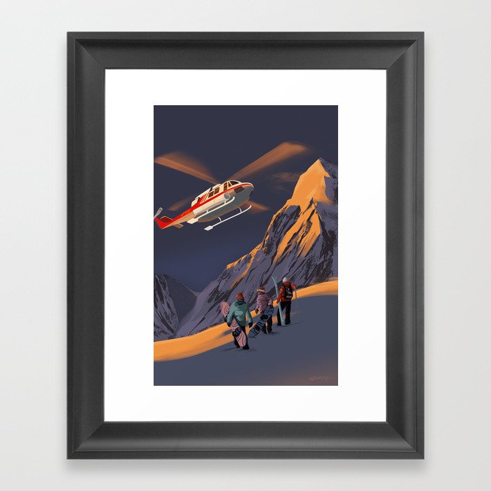 Sunrise Heli Ski Framed Art Print