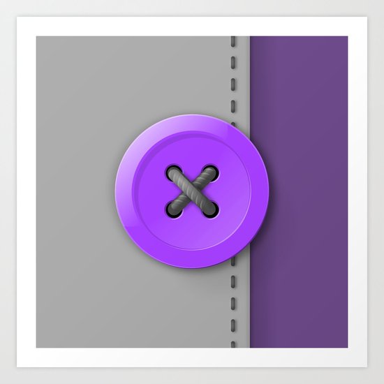 Purple button Art Print