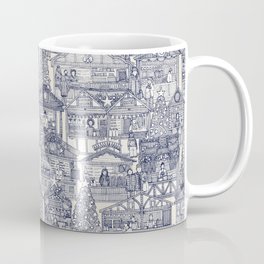 Christmas market toile blue Coffee Mug