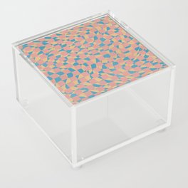 Orange blue mosaic checker Acrylic Box