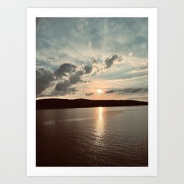 Hudson River Sunset Art Print | Digital, Color, Photo 