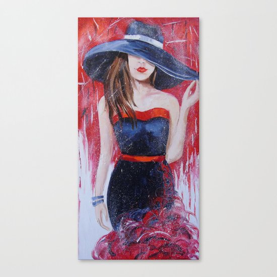The girl in the hat Canvas Print